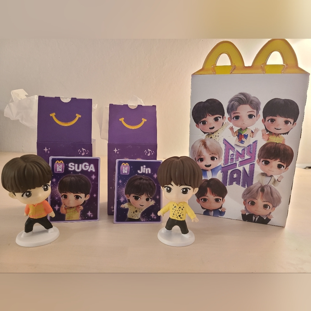 NEW Tiny TAN McDonald's Figurines - Suga & Jin